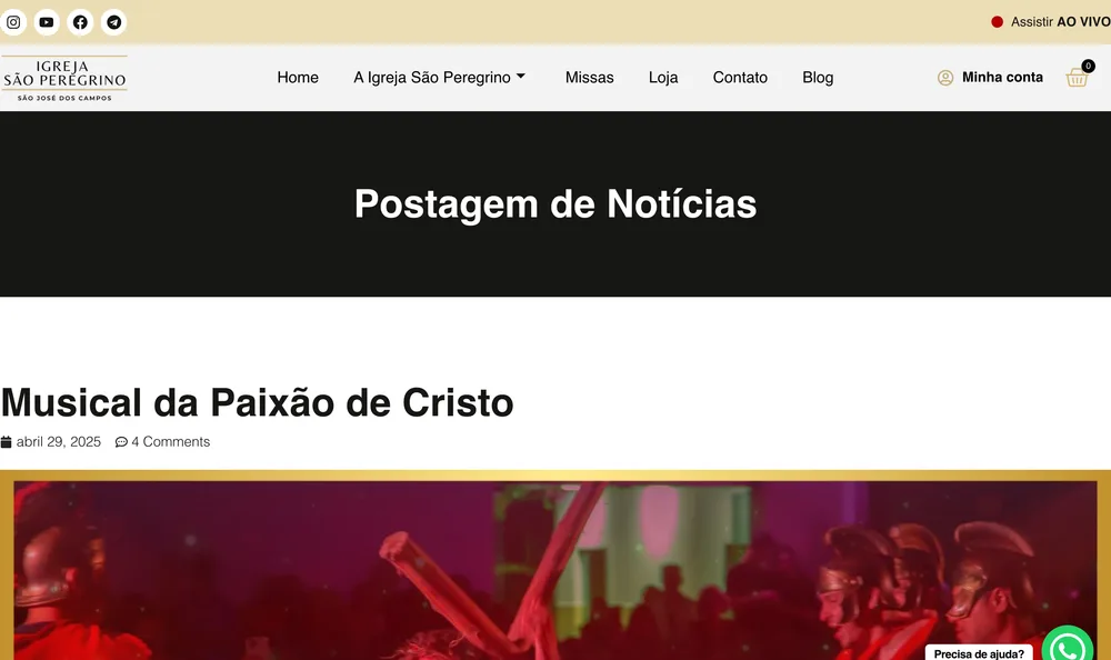 Igreja São Peregrino — « Musical da Paixão de Cristo »
